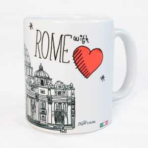 Tazza Tazze Mug con Cucchiaino Souvenir Ricordi Viaggio Monumenti Roma  Italia