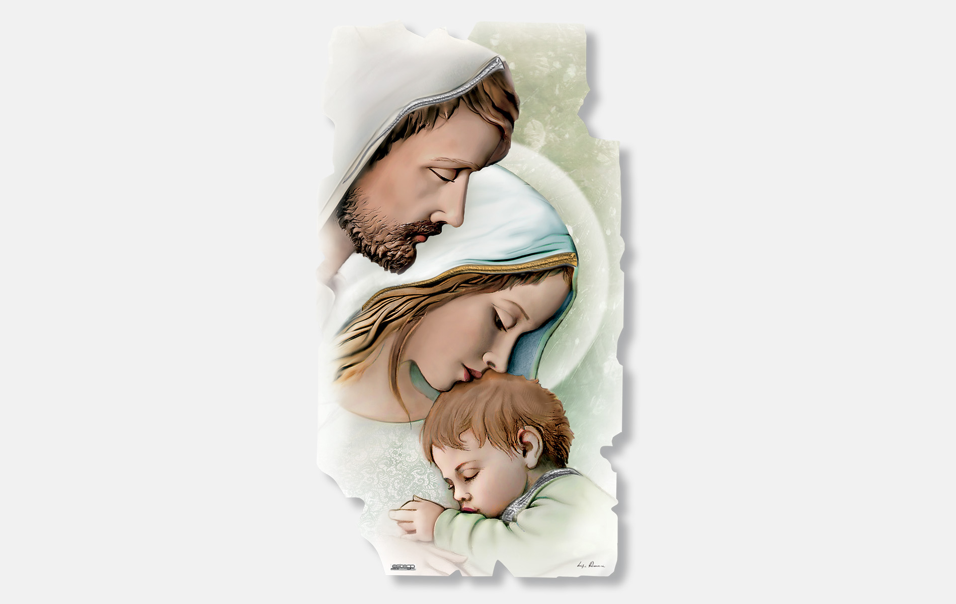 QUADRO SACRA FAMIGLIA SAGOMATO MISURA 120X60X30 – MONDOCASATEL